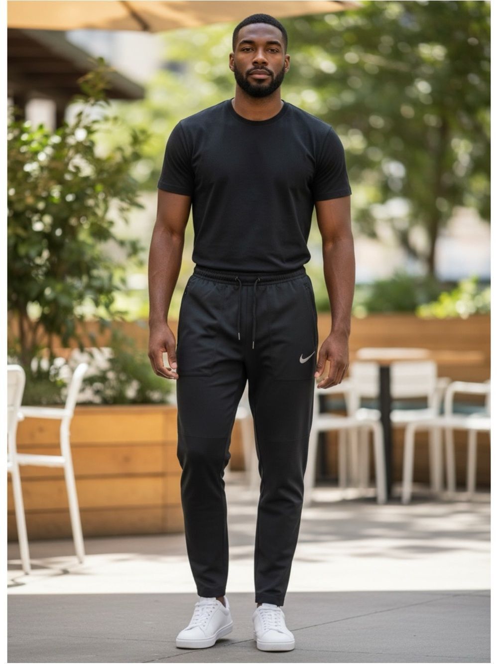 Nike Dri-FIT Men’s XL Black Athletic Jogger Pants Drawstring Zip Pocket Gym